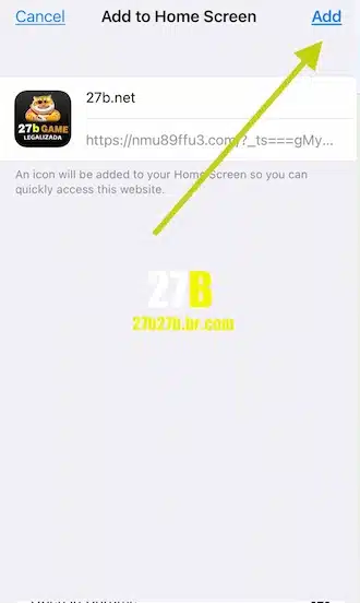 Se quiser, mude o nome para "27B" e toque em "Adicionar".