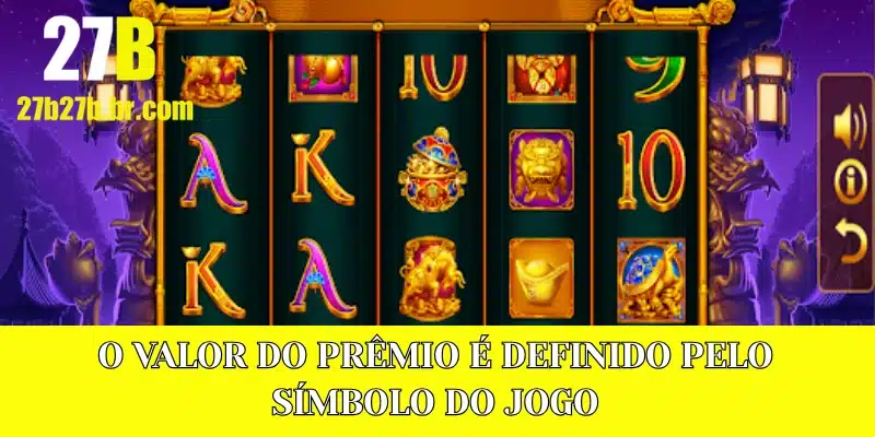 O valor do prêmio é definido pelo símbolo do jogo